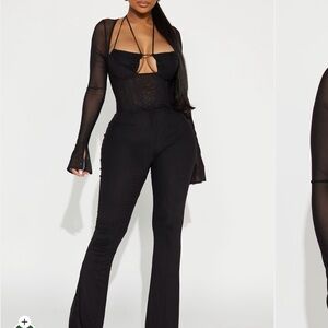 Fashion Nova Black Flare Jumpsuit